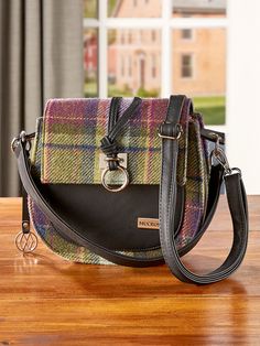 This Handsome Plaid Bag Gives Your Look a Touch of Irish Plaid Travel Saddle Shoulder Bag With Adjustable Handle, Travel Shoulder Saddle Bag With Adjustable Handle, Travel Crossbody Bag With Snap Closure, Crossbody Travel Bags With Snap Closure, Irish Plaid, Plaid Bucket Hat, Plaid Bag, Plaid Purse, Vermont Country Store