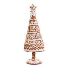 a gingerbread christmas tree is shown on a white background with an ornament in the shape of a star