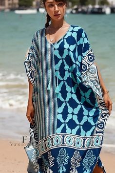 Fisdy - Maxi Vestido de Playa Protector del Sol: Encubrimiento de algodón con estampado de posiciones y cordón de ajuste - Perfecto para las vacaciones y el verano Maxi Dress Beach, Vacation Maxi Dress, Beach Maxi Dress, Dress Beach, Printed Drawstring, Beach Covers, Fabric Names, Solar, Cover Up