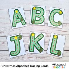 christmas alphabet matching cards for kids to practice letter recognition with the letters abc and j