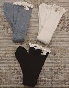 color: ivory, grey, or black listing is for ONE pair of sock fits size 4-9 best Cream Fitted Cozy Socks, Cozy Fitted Cream Socks, Soft Cream Socks For Fall, Comfortable Fitted Cream Socks, Lace Boot Socks, Hunter Boots Outfit, Socks Boots, Boots And Leggings, Fall Outfits For School