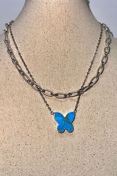 Embrace elegance and a touch of whimsy with our Turquoise Butterfly Pendant Necklace. This stunning piece features a beautiful turquoise butterfly charm, delicately crafted to bring out the natural beauty of the stone. The butterfly pendant hangs gracefully from a high-quality, adjustable silver chain, adding a charming accent to any outfit. Details: Material: Turquoise, Silver-Plated ChainPendant Size: Approximately 1 inchChain Length: Adjustable from 18 inches to 20 inchesClosure: Lobster Clas Turquoise Butterfly, Butterfly Pendant Necklace, Butterfly Charm, Butterfly Pendant, The Butterfly, Outfit Details, Shoe Sale, Nature Inspired, Timeless Pieces