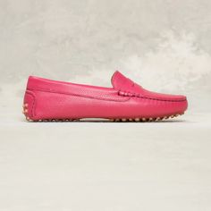 The Pastoso | Soft Tumbled Leather Driver Moccasin | M.Gemi Pink Round Toe Casual Moccasins, Pink Casual Moccasins With Round Toe, Casual Pink Moccasins With Round Toe, Driving Loafers With Rubber Sole, Casual Pink Slip-on Moccasins, Pink Classic Slip-on Loafers, Classic Pink Slip-on Loafers, Classic Pink Loafers With Round Toe, Classic Pink Loafers With Rubber Sole