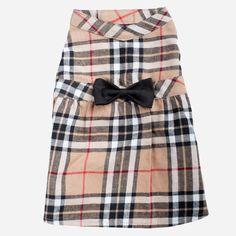 SUMMER-DOG-DRESS-TAN-PLAID Designer Dog Clothes, Tan Plaid, Flannel Dress, Pet Dress, Dog Dress, Dresses Xxl, Dog Dresses, Plaid Fabric, Classic Dress