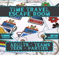 Time Travel Escape - Escape Room Game Printable Printable Escape Room, Escape Puzzle, Office Team, Escape Room Game, Mystery Games, Family Diy, Teen Party, Games For Teens, Unique Puzzles