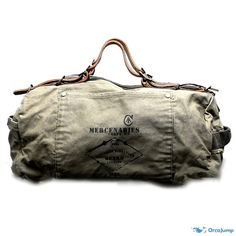 OrcaJump – Vintage Collection: Cotton Canvas Military Duffle Bag Vintage Large Capacity Hobo Bag, Vintage Hobo Satchel For Travel, Vintage Khaki Bags For Daily Use, Travel Hobo Satchel With Large Capacity, Vintage Duffle Shoulder Bag For Daily Use, Vintage Shoulder Duffle Bag For Daily Use, Khaki Rectangular Bag With Luggage Sleeve, Vintage Large Capacity Khaki Bag, Vintage Khaki Bag With Large Capacity