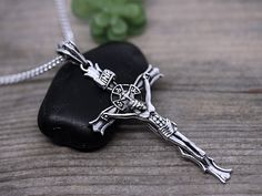 "This is wonderful, let these Crucifix Cross remind you that you are always guided and watched over wherever you may go. This incredible sterling silver Crucifix Cross will become Instantly in a family heirloom, pass this gorgeous Cross down from one generation to the next. !! DON'T LOSE IT, save it to revisit it later by clicking the Facebook and Pinterest buttons. Cast using 100% sterling silver, no pewter, nickel or lead was used to create this piece, buy with peace of mind. . Big collection Sterling Silver Cross Box Chain Necklace, Sterling Silver Crucifix Necklace With Box Chain, Personalized Silver Crucifix Jewelry, Spiritual Sterling Silver Crucifix Jewelry, Spiritual Sterling Silver Box Chain Jewelry, Sterling Silver Crucifix With Silver Chain, Sterling Silver Crucifix Jewelry As Gift, Silver Crucifix Chain Jewelry Gift, Silver 925 Stamped Crucifix Jewelry