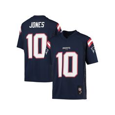 Give your young fan another reason to root for the New England Patriots with this Mac Jones Replica Player jersey. With bold graphics dedicated to New England Patriots, this jersey features a design just like the one Mac Jones would wear on the field. Plus, it's crafted from sleek polyester for an ever-comfortable feel.Give your young fan another reason to root for the New England Patriots with this Mac Jones Replica Player jersey. With bold graphics dedicated to New England Patriots, this jerse Mac Jones, School Looks, Bold Graphics, New England Patriots, Big Boys, The Field, Jersey Shorts, New England, Boy Or Girl