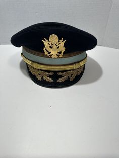 WWII Louisville Cap Top Rank US Officer Army Infantry Cap Black Blue Visor 7 3/8. See pictures for details Cxhat Vintage Navy Flat Cap, Navy Military Cap, Vintage Military Visor Hat, Vintage Military Cap, Top Rank, Army Infantry, Union City, See Picture, Black Blue