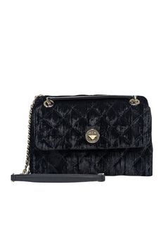 Current Boutique-Kate Spade - Black Velvet Quilted Crossbody Bag Elegant Quilted Evening Bags, Chic Velvet Evening Bag, Chic Evening Velvet Bag, Black Quilted Evening Bag, Black Quilted Bag For Formal Occasions, Chic Quilted Evening Bag, Formal Black Quilted Bag, Luxury Quilted Party Bag, Luxury Velvet Shoulder Bag For Formal Occasions