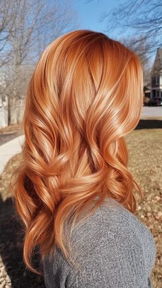 Achieve a soft and warm look with copper hair enhanced by caramel balayage for a sun-kissed effect. Visit our page for tips on achieving this radiant style. Save this pin for balayage inspiration! Tags: #SoftCopperCaramelBalayage #HairColor #SunKissedLook Red Hair Fall Colors, Copper Caramel Balayage, Copper And Blonde Balayage Rose Gold, Ginger Hair Shades, Fall Hair Colors For Redheads, Salmon Pink Hair, Copper Hair Balayage, Dimensional Copper Hair, Ginger Hair Color Ideas