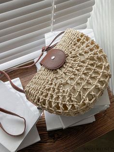 BagForLove - Stylish Half Round Straw Bag: Fashionable Womens Summer Handbag for Beach Shoulder Beach Pouch Satchel In Beige, Beige Pouch Satchel For Beach, Summer Vacation Pouch Satchel, Summer Beach Pouch Satchel, Beach Satchel With Large Capacity, Beige Pouch Shoulder Bag For Beach, Summer Crossbody Satchel For Beach, Spring Beach Pouch Satchel, Casual Beach Pouch Satchel