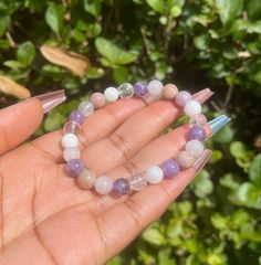 The Grief and Loss Bracelet helps to ease grief and healing from loss. When going through the grieving process, it is important to practice self-care. This bracelet is a beautiful and easy way to do that. It includes gemstones that can help soothe emotions and clear your mind and help you feel at peace during this difficult time. The gemstones include Amethyst for inner peace, Rose Quartz for love and compassion, Rhodonite for emotional energy healing and inner Peace, Lepidolite a stone known for helping to let go of past hurts, Moonstone for emotional balance, and Clear Quartz for Clarity. The gemstones are strung on a stretchy elastic cord; this bracelet is adjustable. The Length size of the Bracelet is around 7.5 inches (19cm). Very adjustable, and the bead size is 8mm. 23 Beads. Grief Emotional Energy, Chakra Heilung, Peace Bracelet, Peace Rose, Chakra Healing Crystals, Crystal Healing Bracelets, Chakra Bracelet, Gem Stones, Quartz Rose