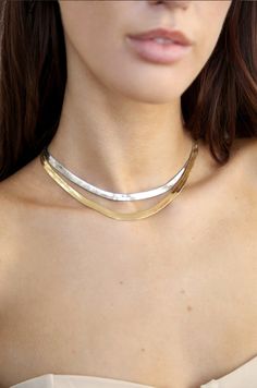 Materials 18k Gold Plated Length 15.5" and a 3" extender chain Chain Width Closure Lobster Clasp Gold Flat Necklace, Herringbone Necklace Outfit, Herringbone Necklace Layering, Herringbone Chain Necklace, Herringbone Chain, Herringbone Necklace, Ankle Chain, Back Necklace, Chain Anklet