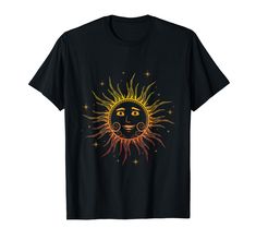 PRICES MAY VARY. A nice design with a friendly laughing sun for all who live in contentment and happiness, the sun of happiness The shining sun with her smile, a nice design for hippies or just happy people. Lightweight, Classic fit, Double-needle sleeve and bottom hem Smiling Sun, Sun Face, Tan Face, The Shining, Face Design, Nice Design, Happy People, Her Smile, Branded T Shirts