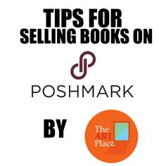 two books with the title tips for selling books on poshmark by the art place