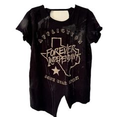 Nwot!!! Affliction Women’s Black Texas Forever Independent T Shirt Size Small. Studded Design That Really Makes The Shirt Pop Along With A Weathered Hole Look Tht Represents The Rustic Nture Of Texas!!! Black Distressed Punk Tops, Distressed Punk Top In Washed Black, Distressed Washed Black Punk Top, Punk Washed Black Distressed Top, Punk Distressed Fitted Tops, Fitted Punk Distressed Top, Punk Style Distressed Fitted Tops, Alternative Fitted Distressed Tops, Distressed Fitted Alternative Top