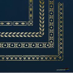 an art deco design in gold and blue