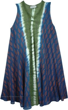 Long Beach Cover up with an Exotic Nature Print This is a stylish long dress with an exotic and fun fall vibe in a nice cool tones. Its main colors are composed of blue and green, with a leafy nature print that bespeaks fall, festivals, and harvest. It has a beautiful neck line, perfectly symmetric design, and flowy hemline. Its free flowing construction means it can work as a great cover up for your swimsuit, or an easy fashion statement when you don't have a lot of time to plan out your outfit Blue Bohemian Maxi Dress For Fall, Casual Green Leaf Print Dress, Casual Green Dresses With Leaf Print, Casual Green Dress With Leaf Print, Blue Fall Vacation Dress, Blue Maxi Dress For Fall Vacation, Summer Leaf Print Maxi Dress, Summer Maxi Dress With Leaf Print, Leaf Print Maxi Dress For Summer