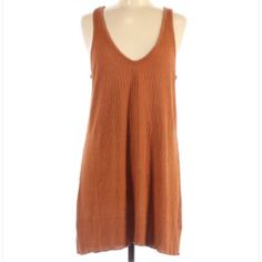 Item Details Description Pleats Mini Silhouette Scoop Neckline Solid Short Sleeveless Orange Materials 58% Rayon, 42% Polyester Measurements Size M - Sizing Chart 40" Chest, 36" Length - How We Measure Condition New Without Tags. Burnt Orange Rust Sleeveless Brown Sundress For Day Out, Brown Sleeveless Sundress For Day Out, Summer Sleeveless V-neck Dress In Brown, Summer Sleeveless V-neck Brown Dress, Summer Sleeveless Brown V-neck Dress, Summer V-neck Sleeveless Brown Dress, Brown Sleeveless Beach Dress, Summer Sleeveless Tank Top For Warm Weather, Brown Sleeveless Summer Dress