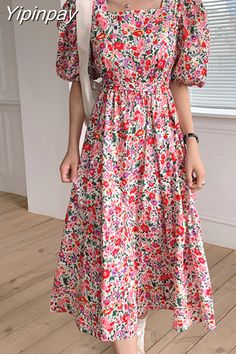 Green Maxi Dresses, Red Flower Dress, Pant Chains, Xxxl Dress, Green Maxi, Puff Sleeve Dress, Dresses Xxl, Maxi Dress Green, Puffed Sleeves Dress