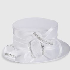 Adorned with a stunning satin bow and a distinctive asymmetrical brim, this exquisite church hat is designed to captivate attention during worship. Crafted from high-quality satin, it features an elegant rhinestone chain accent, adding a touch of sophistication to your ensemble. One size fits most. Adjustable the size by inner Velcro. Handmade. Ship it in heavy box. Elegant Evening Hat With Satin Bow, Elegant Hat With Satin Bow For Party, Elegant Party Hat With Satin Bow, Elegant Adjustable Hat For Holidays, Elegant Adjustable Hat For The Holidays, Elegant Adjustable Holiday Hat, Elegant Wedding Hats With Ribbon, Elegant Church Hat With Ribbon, Elegant Wedding Hats With Satin Bow