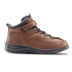 The iconic work boot has been reinvented. Rugged enough for all your outdoor adventures, yet sturdy, casual and stylish for work, the Dr. Comfort Vigor is a comfortable hiking boot delivering stability and comfort. Designed with full top-grain leather, the Vigor features a padded heel cup and tongue helping to protect your feet from skin irritation and discomfort. Plus, our unique no-tie elastic lace system helps makes this hiking boot easy to put on. Lightweight and comfortable, the Vigor has g