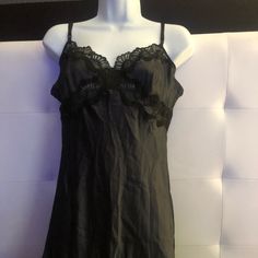 Victoria Secret Lingerie Chemise Slip Babydoll Black Solid Lace Trim Satin Feel Adjustable Straps Wire Free No Padding Length 33” New With Tags 30 Victoria Secret Lingerie, Victoria's Secret, Women's Intimates, Lace Trim, Baby Dolls, Lingerie, Satin, Lace, Women Shopping