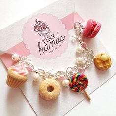 Create Your Own Scented Charm Bracelet SALE Clay Charm Bracelet, Scented Jewelry, Food Charms, Tiny Hands, Kawaii Jewelry, Pink Swarovski, Kawaii Accessories, Food Jewelry, Kawaii Food