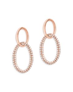 Bloomingdale's Diamond Oval Link Drop Earrings in 14K Rose Gold, 0.75 ct.t.w - 100% Exclusive Formal Rose Gold Oval Diamond Earrings, Oval Rose Gold Earrings With Diamond Accents, Oval Diamond Rose Gold Earrings, Oval Rose Gold Diamond Earrings, Rose Gold White, Exclusive Jewelry, White Rose Gold, Oval Diamond, Spring Break