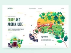 grape and aronia juice landing page