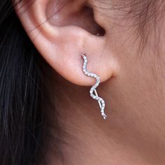 Natural 0.23 ct Pave Diamond EAR CUFFS Solid 18k White Gold Fine Jewelry Cuff Earrings for Women's, Gold Cuff Earrings, Ear Wrap Earrings, Earrings Cuff, Jewelry Everyday, Diamond Ear Cuff, Pave Diamond Earrings, Pave Jewelry, Order Design, Gift Valentine