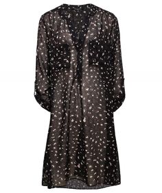 ILSE JACOBSEN LEOPARD PRINT SHIRT DRESS COLOUR: BLACK. #ilsejacobsen #cloth Leopard Print Shirt Dress, Print Shirt Dress, Dress Colour, Leopard Print Shirt, Printed Shirt Dress, Roll Up Sleeves, Staple Pieces, Sheer Fabrics