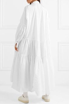 Cecilie Bahnsen, Maxi Dress Sale, Chunky Sandals, Skirt Style, Cotton Maxi, Maxi Dress Cotton, Ruffled Maxi Dress, Kaftan Dress, Tier Skirt