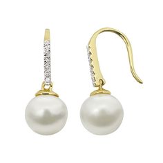 Adorn yourself in the timeless beauty of these PearLustre by Imperial freshwater cultured pearl and diamond accent drop earrings. Comes in a gift box.EARRING DETAILSLength: .85 in.Backings: fishhookMetal: 14k goldCULTURED PEARL DETAILSType: freshwaterShape: roundSize: 8-9 mmColor: whiteDIAMOND DETAILSTotal weight: less than 1/10 ct.Shape: roundColor grade: H-IClarity: I1Setting: prongImage(s) may be enlarged to show detail.Diamond weights are approximate. Diamond total weights may vary between . Luxury Pearl Earrings With Pave Setting For Formal Occasions, Elegant Pave Setting Diamond Earrings For Formal Occasions, Elegant Formal Diamond Earrings With Pave Setting, Elegant Pearl Earrings With Pave Setting In Diamond White, Elegant Diamond White Pearl Earrings With Pave Setting, Elegant Diamond Pearl Earrings With Pave Setting, Formal Fine Jewelry Pearl Earrings With Pave Setting, Formal Pearl Earrings With Pave Setting, Formal White Gold Pearl Earrings With Pave Setting