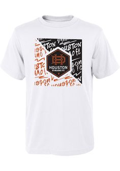 Your future Houston Dynamo will be ready for the game with this Houston Dynamo Youth White Short Sleeve Tee. This Divide T-Shirt features a screen print team graphic. Screen print team graphic, Short sleeve, Ribbed collar, Double stitched cuffs and hem, 100% cotton, Perfect for any young sports fan!, 100% COTTON, Machine Wash Cold, Import, Domestic White Sublimation Fan Apparel With Team Logo, White T-shirt With Team Logo For Football Season, White T-shirt With Football Team Logo, Football Season Short Sleeve With Graphic Print, Short Sleeve Sublimation Design For Football Season, White Logo Print T-shirt For Football Season, White Graphic T-shirt For Game Day, White T-shirt With Logo For Football Season, Short Sleeve Graphic Print Top For Football Season