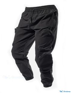 OrcaJump - Mens Black Cotton Cargo Joggers with Multi-Pocket Zippered Sports and Leisure Work Streetwear Joggers in Orange Outdoor Joggers With Pockets, Techwear Bottoms With Patch Pockets For Outdoor, Techwear Bottoms With Patch Pockets For Outdoor Activities, Hip Hop Style Pants For Outdoor Activities With Pockets, Hip Hop Pants With Pockets For Outdoor, Cotton Joggers With Multiple Pockets, Cotton Joggers With Multiple Pockets For Outdoor, Outdoor Cotton Joggers With Multiple Pockets, Black Outdoor Pants With Patch Pockets