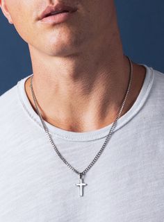 Waterproof Silver Cross Necklace for Men / 316L stainless steel, short and long cuban link style chain for guys / Christmas Gifts for Him Pendant: 24x13mm Chain: 3.4mm Cuban Link Material: Waterproof 316L stainless steel Made in the USA Message me if you have any questions - I usually reply right away or in a couple of hours. In the meantime browse the entire store! Jewelry Care: To extend the life of your jewelry, remove it before showering or swimming. POLICIES: www.etsy.com/shop/weareallsmith Guys Christmas Gifts, Mens Cross Chain, Cross Necklace For Men, Mens Cross Necklace, Stainless Steel Cross Pendant, Stainless Bracelet, Silver Cross Necklace, Pendant Necklace Simple, Mens Crosses