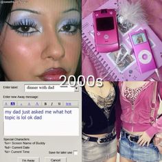 a collage of photos with an old cell phone and other items in the background