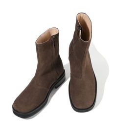 (eBay) Find many great new & used options and get the best deals for Firenze Atelier Men's Dark Brown Suede Square Toe Chelsea Ankle Boots /W Zippers at the best online prices at eBay! Free shipping for many products! Brown Square Toe Boots, Brown Suede Shoes, Dark Brown Boots, Taupe Boots, Minimal Outfit, Square Toe Boots, Chelsea Ankle Boots, Dark Brown Color, Inspired Fashion