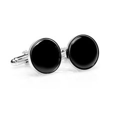 Classic and chic, our Silver and Onyx Cufflinks grant an immediate ensemble boost to your formal wardrobe. Smooth, deep Onyx discs nestle inside silver-finished settings for a simple, classic look suitable for any event. The expert craftsmanship of our base metal cufflinks ensures long-lasting durability. Pairs perfectly with our Onyx Inlaid Tie Clip. Classic Black Business Cufflinks, Classic Silver Cufflinks For Black Tie Events, Elegant Clip-on Cufflinks For Business, Black Classic Wedding Cufflinks, Classic Black Wedding Cufflinks, Classic Black Formal Cufflinks, Classic Black Cufflinks For Formal Occasions, Elegant Adjustable Silver Cufflinks, Classic Adjustable Earrings For Formal Occasions