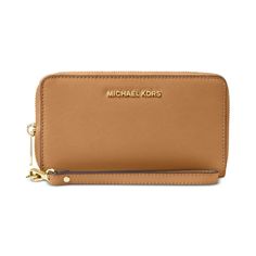 in stock Luxury Travel Wallets With Gold-tone Hardware, Michael Kors Brown Leather Wallet, Rectangular Travel Wallet With Gold-tone Hardware, Luxury Gold Leather Wallet, Michael Kors Luxury Beige Wallet, Classic Michael Kors Wallet For Everyday Use, Luxury Beige Michael Kors Wallet, Classic Michael Kors Leather Wallet, Classic Brown Michael Kors Wallet