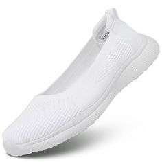 PRICES MAY VARY. Mesh,breathable and lightweight knitted upper.Memory Foam Insole,comfortable and soft. The lightweight foam full length cushioned comfort and athletic-inspired lightweight shock absorbing outsole.Comfort and soft, the feeling of walking on the cloud. Padded collar and tongue gives you a secure, ankle-conforming fit and prevent grinding feet. low-cut design and easy pull on and take off.Slides on like a sock,comfortable and very lightweight, it does not even feel like wearing sho White Temple Shoes, Breathable Flat Slip-ons, Breathable Walking Shoes For Summer, Lightweight Non-slip Walking Shoes For Spring, Casual Lightweight Slip-on Sneakers With Slip-resistant, Casual Stretch Sneakers With Non-slip Soles, Spring Lightweight Non-slip Walking Shoes, Lightweight Slip-on Sneakers With Round Toe, Comfortable Breathable Flat Slip-on Sneakers