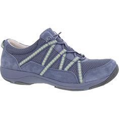 Meet the Dansko Harlyn, your everyday sneaker for great support and effortless comfort. This lightweight shoe is designed to keep you moving forward with ease and style. These Dansko Harlyn Blue Suede Women's Shoes have the following features: Accommodates most standard and custom orthotics Chrome-free leather and recycled nylon Suede treated with 3M Scotchgard™ for stain resistance Dri-Lex® Dri-Freeze® for moisture management and moisture odor control Energy-return EVA removable footbed with Da Suede Shoes Women, Athleisure Sneakers, Clog Slippers, Trending Sandals, Light Weight Shoes, Flip Flop Shoes, Trail Shoes, House Shoes, Casual Socks