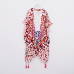 Welcome to my shop, I am in China. It will need around 30 days for international orders. Please consider the time when placing order. Long bohemian kimono,perfect for a casual day out or as a swimsuit cover up. Material: soft viscose fabric,comfortable One size fit all: Width: 35.5 inches (90cm) Side length: 46 inches (117cm) Back length:35 inches (89cm) CARE: Wash gently by hand in cold water. Single wash. Don't press! Hang to dry. Maybe you will like other items in my shop, find them here: htt Bohemian Printed Kimono For Beach Cover-up, Bohemian Kimono With Boho Print For Beach Cover-up, White Boho Print Kimono For Beach Cover-up, Bohemian Wrap Robe For The Beach, Bohemian Wrap Robe For Beach, Bohemian Wrap Beach Robe, Hippie Kimono With Kimono Sleeves For Beach Season, Boho Print Wrap Kimono For Vacation, Summer Patterned Kimono For Beach Cover-up