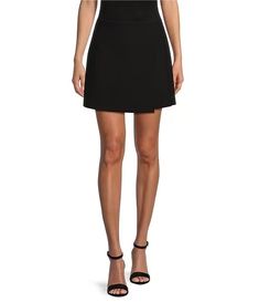 Gianni Bini Belle Stretch Suiting Coordinating Mini Faux Wrap Skirt | Dillard's Elastane Mini Skirt Skort For Night Out, Fitted Skort With Side Zipper, Fitted Skort With Side Zipper In Short Length, Elastane Mini Skort For Night Out, Fitted Short Length Skort With Side Zipper, Night Out Mini Skort In Elastane, Chic Stretch Wrap Mini Skirt, Fitted Skort For Spring Evening, Fitted Workwear Skirt With Side Zipper