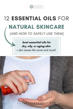 These 12 essential oils are some of the best for natural skin care and can be used as a non-toxic alternative to most store bought skin care products. Read this post from Euphoric Herbals to discover which of these 12 essential oils are best for your skin type (whether you have dry, oily, or aging skin) and how to safely use them as a natural remedy for skin issues like eczema and acne - and even for your baby's diaper rash or your pregnancy-related skin issues! Natural Skincare Routine, Severe Dry Skin, Top Essential Oils, Baby Balm, Natural Beauty Remedies, Oil For Dry Skin, Buy Skincare, Citrus Essential Oil