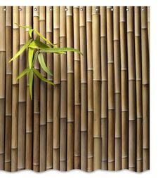 a bamboo fence is shown with a plant in the center and bottom part of it