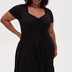 Womens Dress Comfy! New W Tag! 00 Size Torrid Smoke Free Always! Flattering Black V-neck Dress, Flattering Black A-line Dress, Flattering Fit And Flare Black Mini Dress, Black Summer Midi Dress With Empire Waist, Flattering Black Fit And Flare Mini Dress, Black Empire Waist Midi Summer Dress, Chic Black Midi Dress With Empire Waist, Black V-neck Dress With Flattering Silhouette, Flattering A-line Black Mini Dress