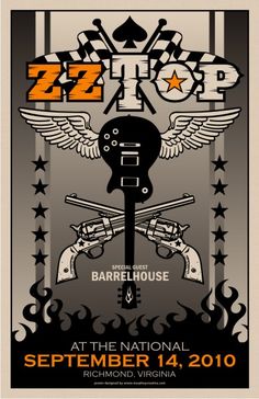 Concert Poster Design, Billy Gibbons, Rock N Roll Art, Classic Rock And Roll, Zz Top, Rock And Roll Bands, Rock N’roll